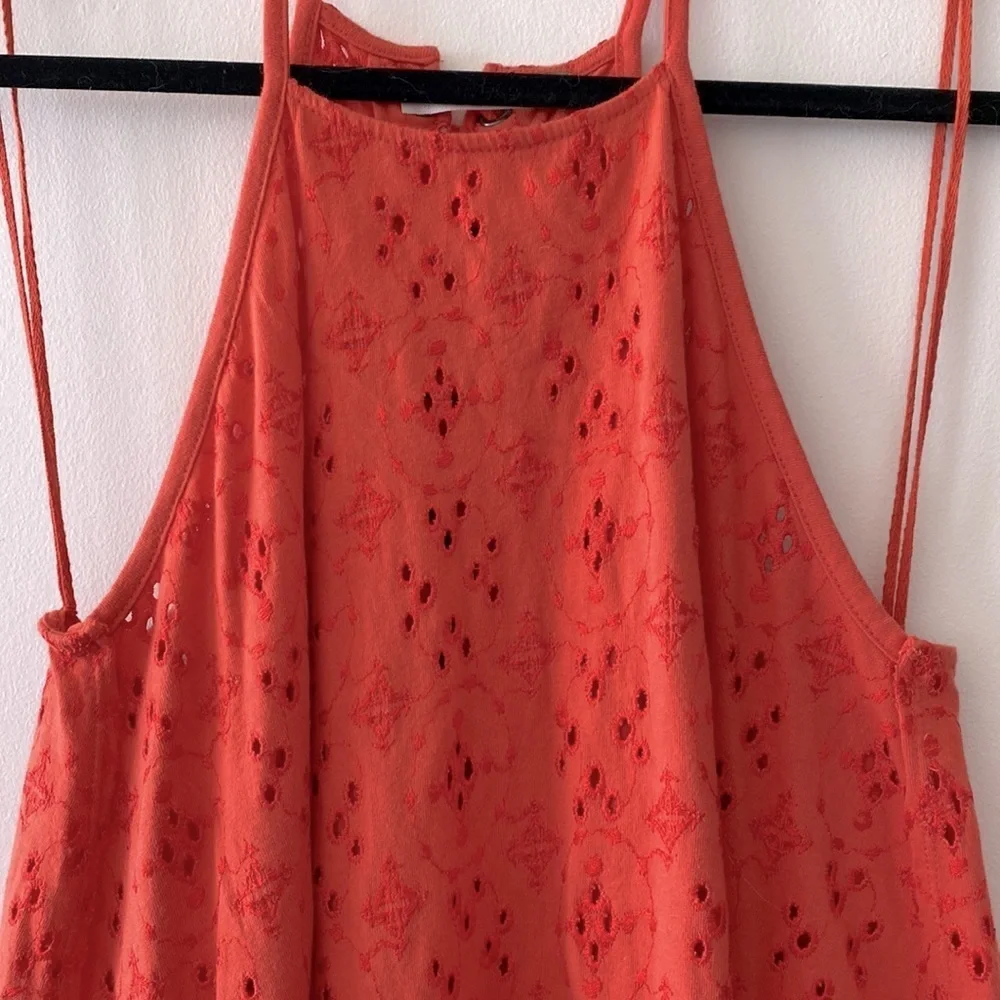 Free People Dream Date Eyelet Tank in Orange
